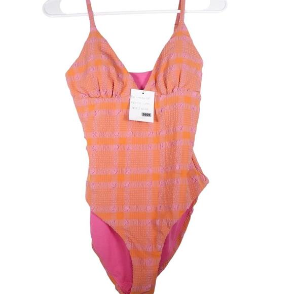 NWT Sample Andie Swim Women's Lanikai Candy Plaid Swimsuit XS Multicolor 2609 - Picture 1 of 13